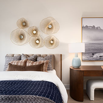 Image of a bedroom space in an apartment at Rowe at Pear Village